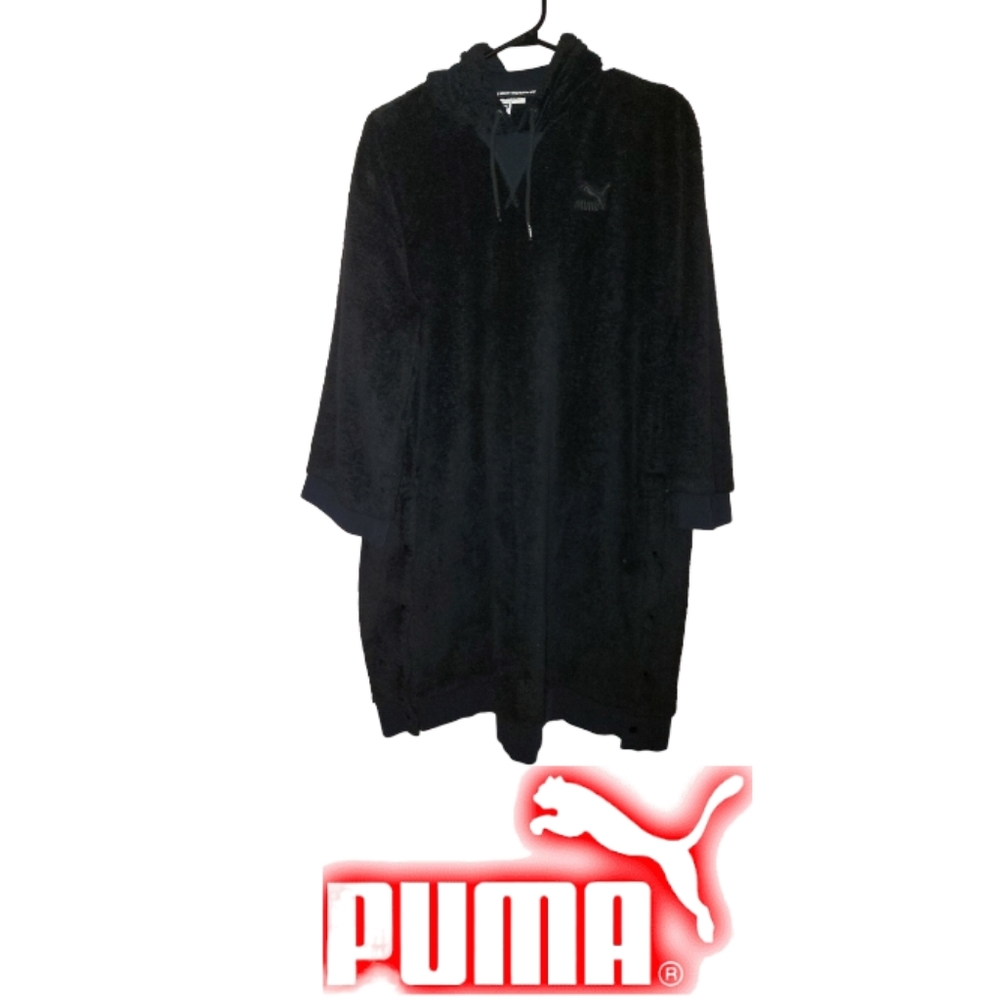Puma Black Plush Casual Sweater Dresss